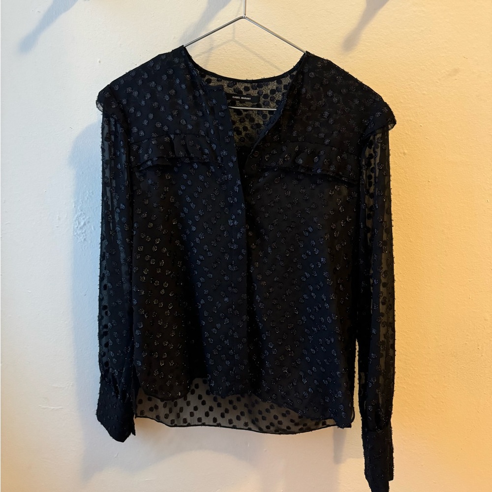 Isabel Marant black sheer blouse size Small/Medium